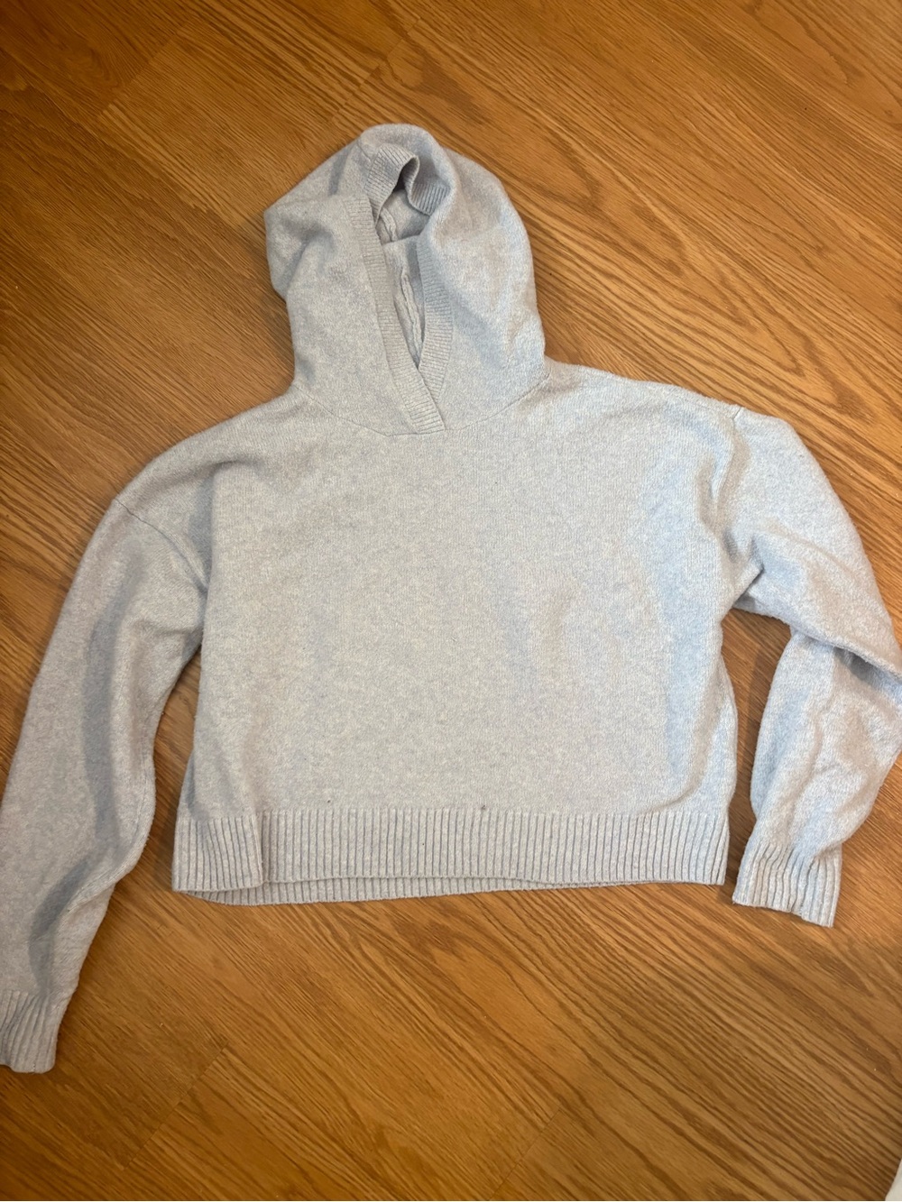 Light blue  Cropped Hooded sweater